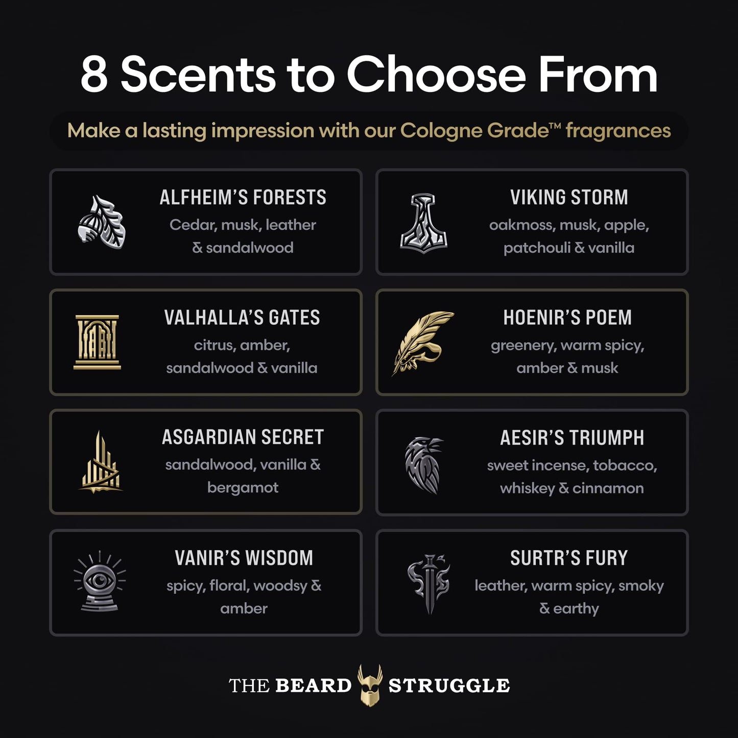 The Beard Struggle - Marksman's Beard Conditioner - Hoenir's Poem, Gold Collection - Nourish, Softens, & Strengthens Beard - Radiance Beard Conditioner for Men (8 Fl oz)