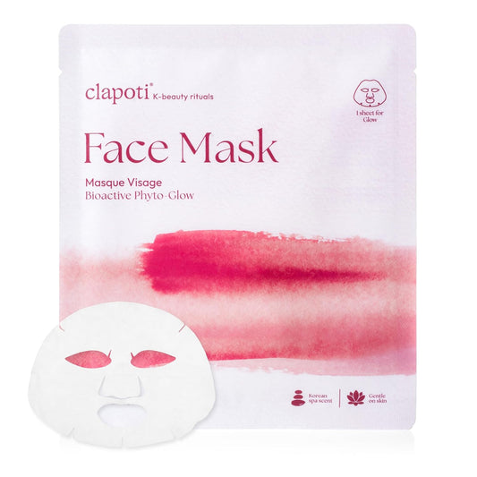 Korean Bamboo Sheet Face Mask - 99% Natural Hibiscus & Peptide Complex | Moisture & Firming Glow, 1 Sheet