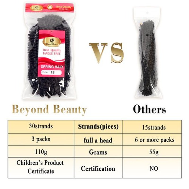 Beyond Beauty Spring Twist Crochet Hair 90strands 8 Inch Fluffy Spring Twists Braiding,Spring Twist Crochet Braids Bomb Twist Crochet Hair for Black Women(#2)