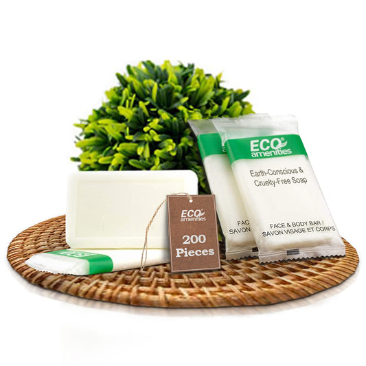 ECO amenities Travel Soap Bar - 0.5 oz, 200-Count, Green Tea Scent - Travel Essentials & Mini Soap Bars - Individually Wrapped - Hotel Toiletry Kit