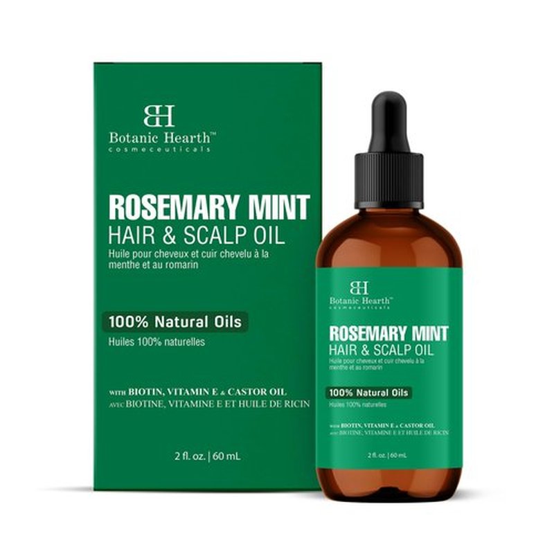 Botanic Hearth Rosemary Mint & Hair Scalp Strengthening Oil - 60 ml | Natural Hair Growth & Scalp Treatment | Nourishing & Strengthening Essential Oils for Thicker, Heal thier Hair