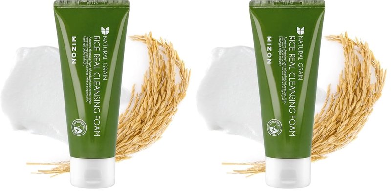 MIZON Rice Real Cleansing Foam - Hydrating, Soothing Korean Skincare | 150ml (Pack of 2)