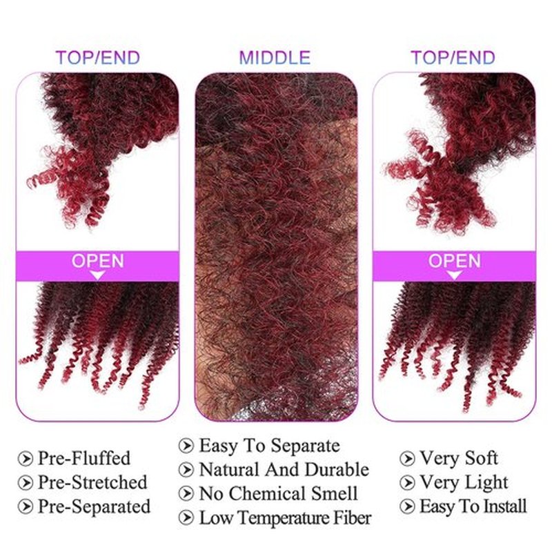 Marley Braiding Hair 24 Inch Long 6 Packs Springy Afro Twist Crochet Hair for Distressed Butterfly Locs Synthetic Pre-Separated Spring Twist Braids Hair Extensions for Black Women (Tbug)