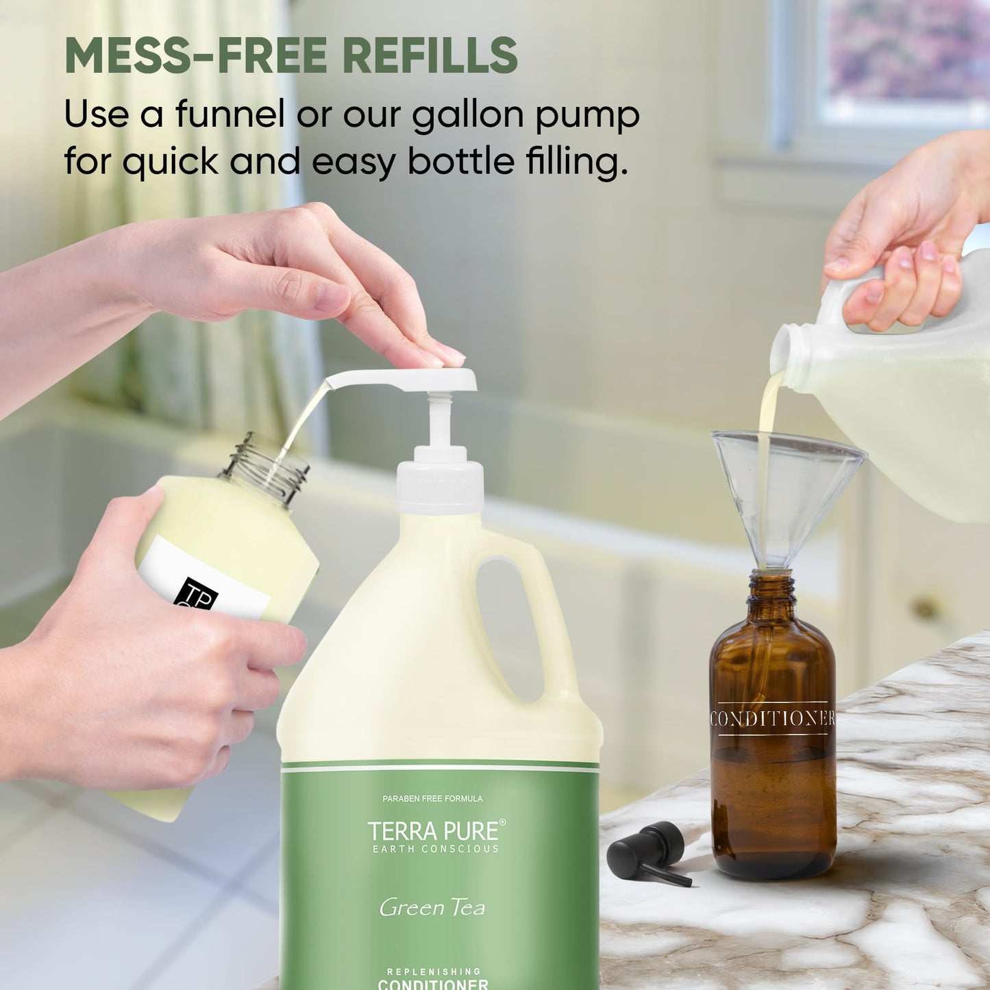Terra Pure Green Tea Hotel Body Lotion | 1 Gallon | For Hospitality & Vacation Rentals to Refill Dispensers