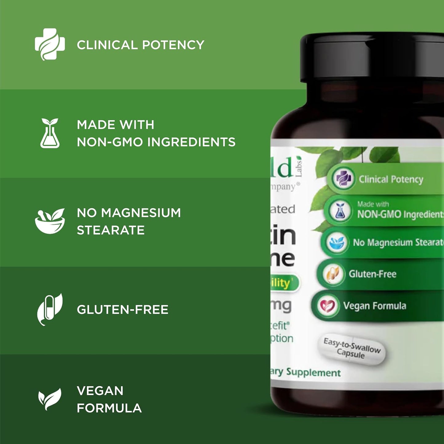 Quercetin Phytosome Complex for Immune Support - Vegan & Gluten-Free - 60 Vegetable Capsules