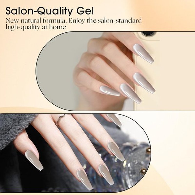 ADHERE 12 ml 5 Colors Cat Eye Gel Nail Polish Set with Magnet for Holographic Cat Eye, High Gloss Gel Polish for Nail Salon Gel Manicure and Nail Art DIY at Home