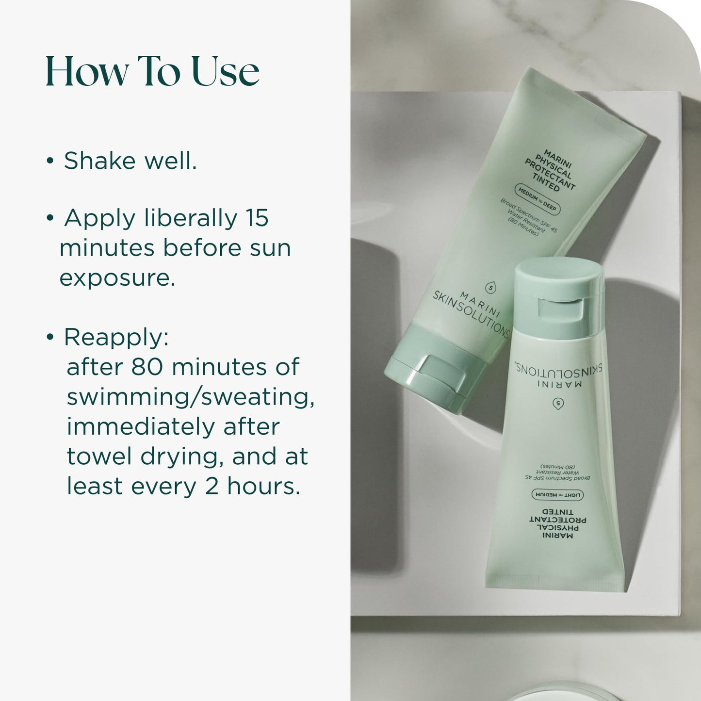 Marini SkinSolutions Physical Protectant Tinted - Fair to Light - Broad-Spectrum SPF 45 Sunscreen - Water Resistant (80 Minutes) - All Skin Types - Cruelty Free - Made in the USA - 2 oz