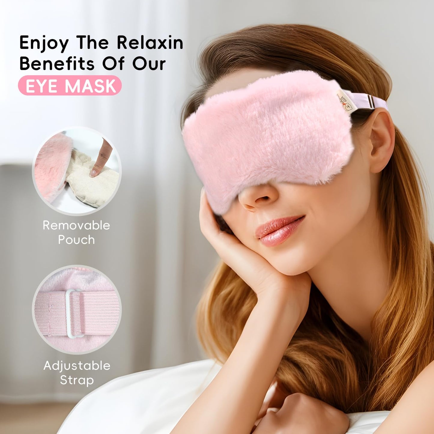 my novel things Microwave Heating Pad Neck Wrap for Neck Shoulders Back Pain Relief 2.3LBS with Microwave Heated Eye Mask Warm Compress Microwave Heat Packs