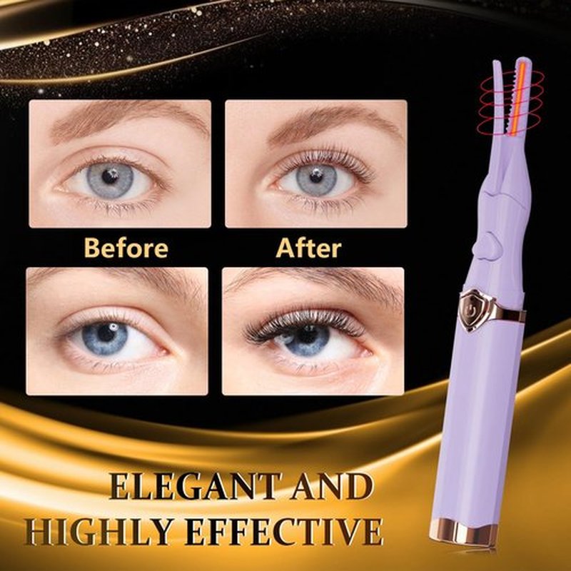 Heated Eyelash Curler - Fast Heat up in 8s - 3 Heat Modes with USB Rechargeable - Electric Eyelash Curler - 24 Hours Long Lasting (Purple)