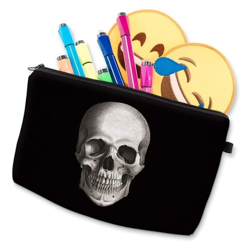 Deanfun Cosmetic Bag for Women, Skull 3D Printed Black Cool Makeup Bags Waterproof Travel Storage Toiletry Bag Accessories Gifts(hzb-42)