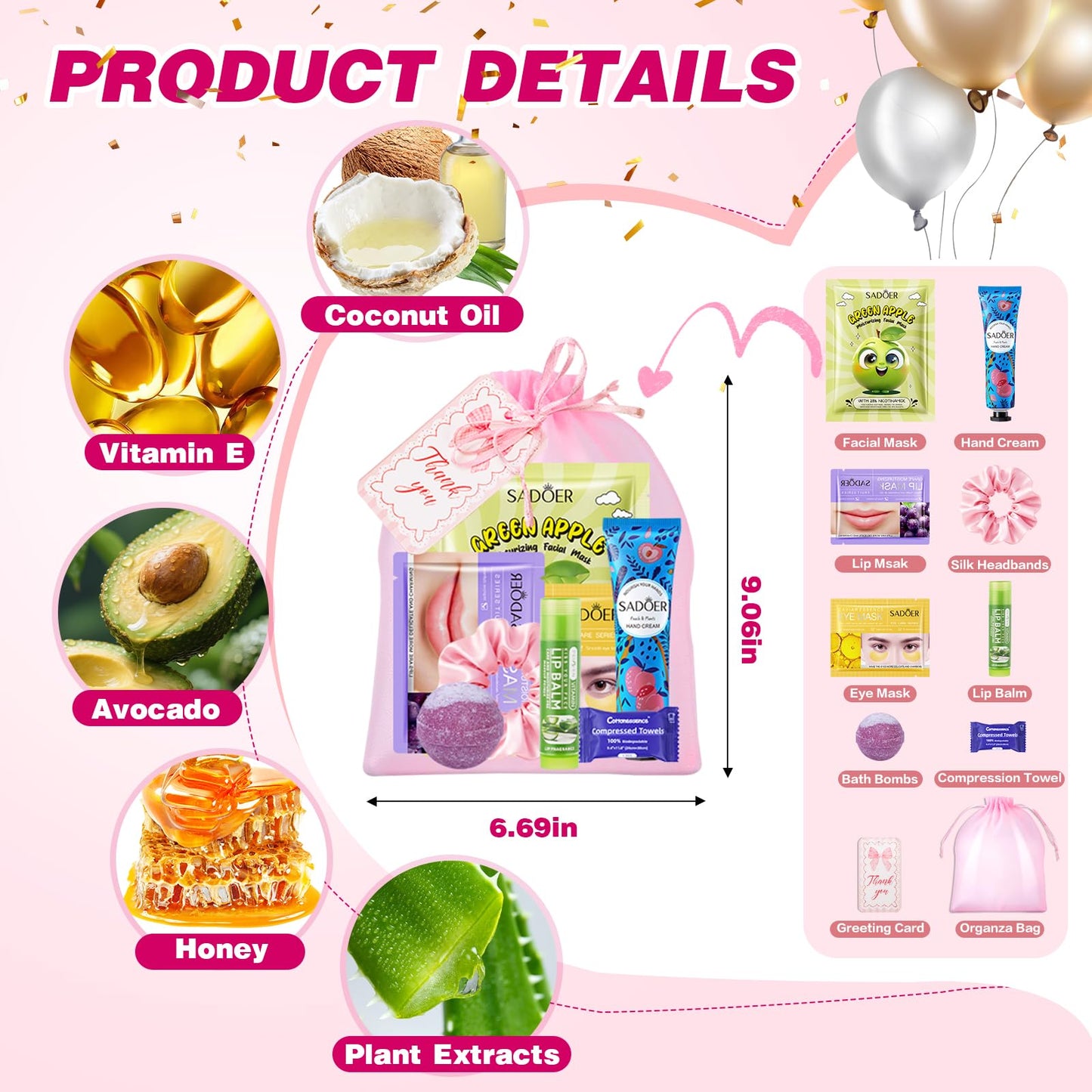 70 PCS Spa Party Supplies for Girls , Spa Party Favors Include Face Masks Skincare, Hand Cream, Lip Balm, Under Eye Patches, Lip Mask and Foot Bath Bombs, Spa Birthday Sleepover Party Supplies