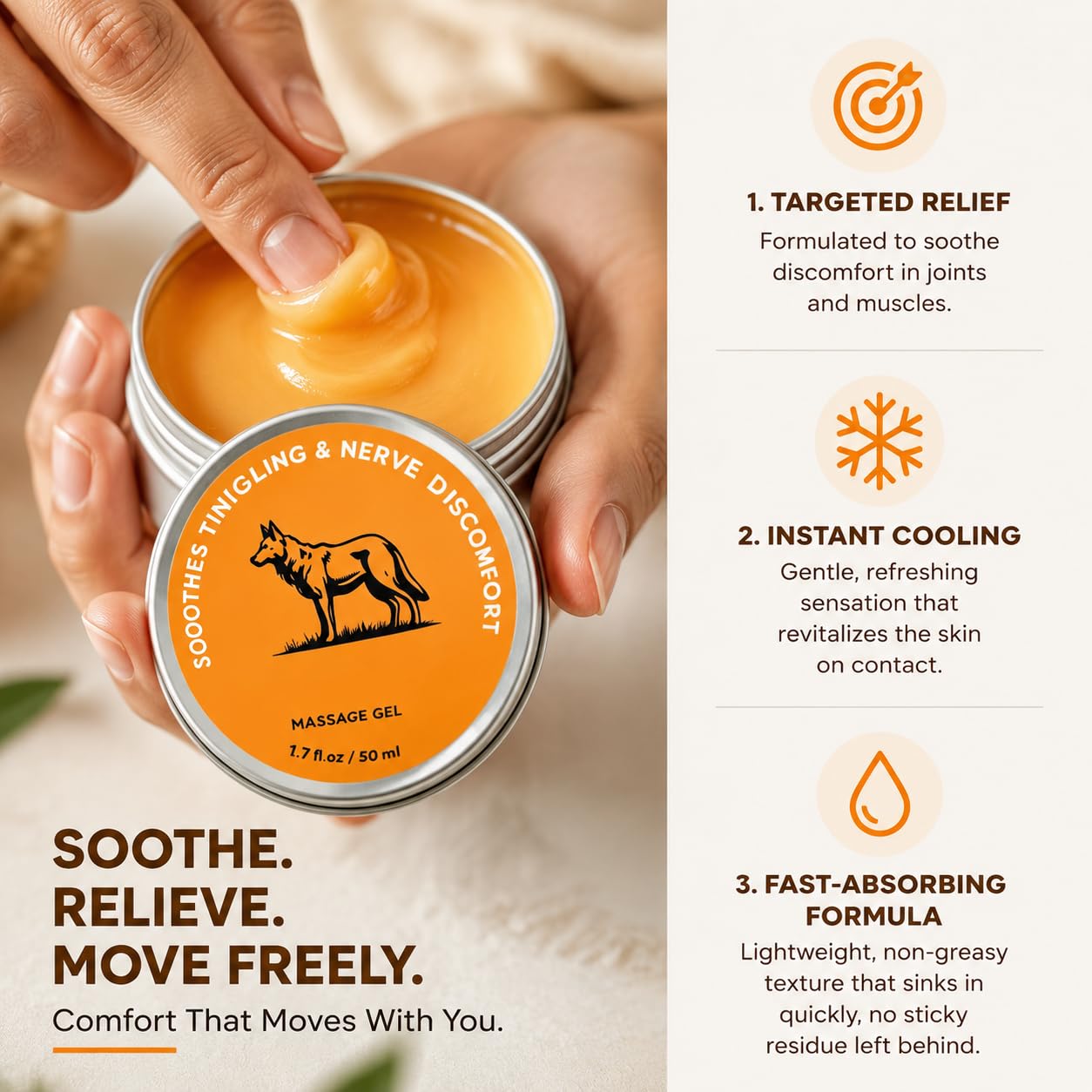 Nerve Relief Balm for Neuropathy Neuro Magnesium Balm with Menthol & MSM, Cooling Soothing Massage Cream for Muscle & Joint Comfort(1.7 Fl Oz (Pack of 2)