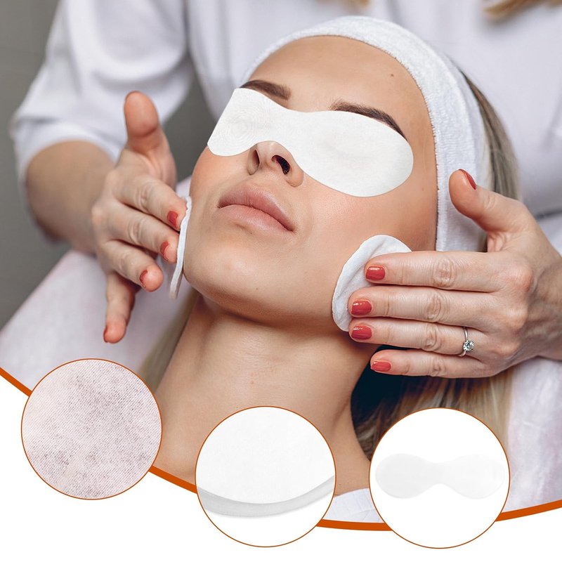 Disposable Eye Covers for Facials - 200 Non-Woven Cotton Pads for Skincare | Spa Treatment Sheets