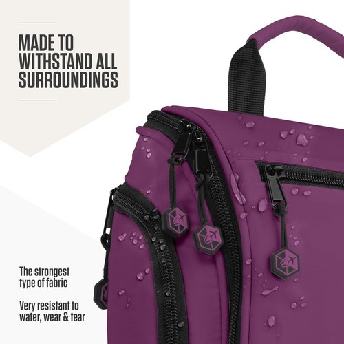 VENTURE 4TH Hanging Travel Toiletry Bag for Women & Men - Travel Organizer with Expandable Compartments & Removable Clear Pouch for Toiletries (Purple)