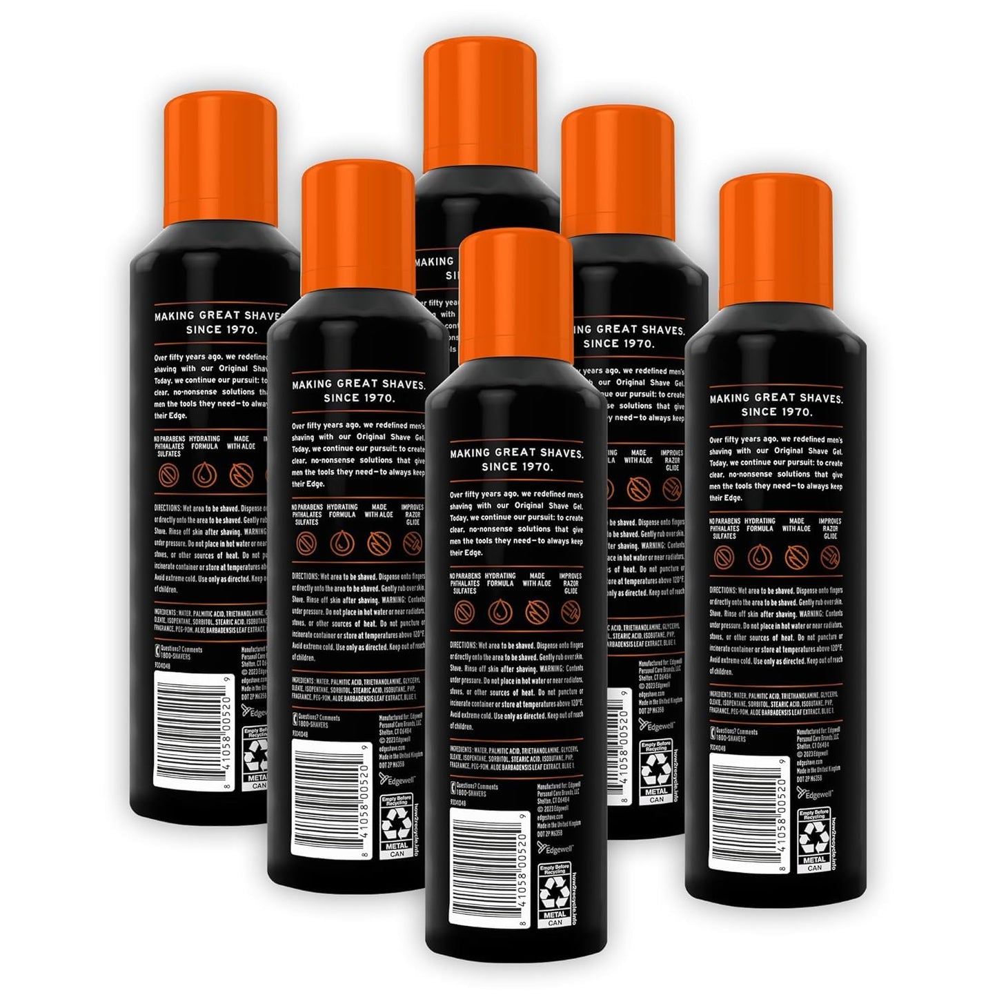 Edge Shave Gel for Sensitive Skin - 7 oz, Pack of 6 | Soothing Men's Shaving Gel