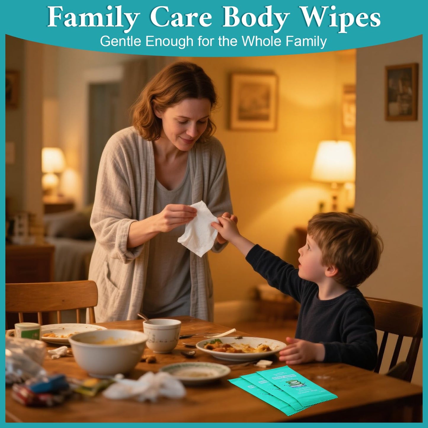 300 Pack Individually Wrapped Body Wipes (8" x 9.5"),No-Rinse Shower Wipe for Adults,Travel,Gym & Camping,Bulk Cleansing Wipes for Homeless