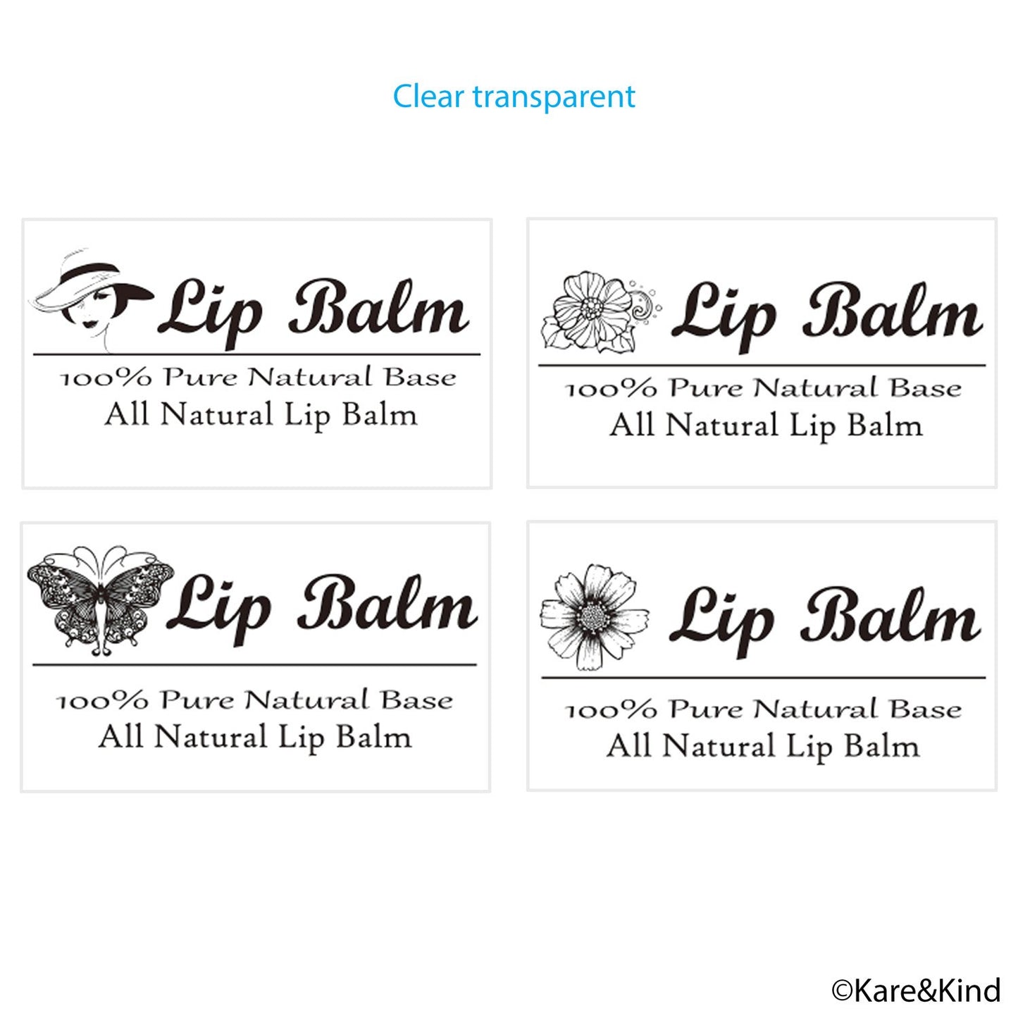 Kare & Kind Value Pack of 400 Labels - 8 Different Designs - for Lip Balm Containers, Nasal Inhaler Tubes, etc. - Self Adhesive, Easy Peel