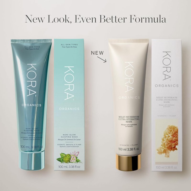 KORA Organics Milky Mushroom Overnight Face Mask - Ultra-Hydrating with Hyaluronic Acid & Aloe | 3.38 fl oz