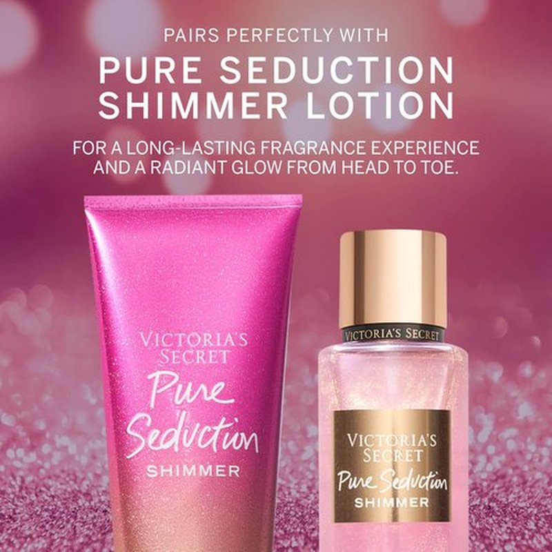 Victoria's Secret Pure Seduction Shimmer Body Spray for Women, Notes of Juiced Plum and Crushed Freesia, Pure Seduction Collection (8.4 oz)