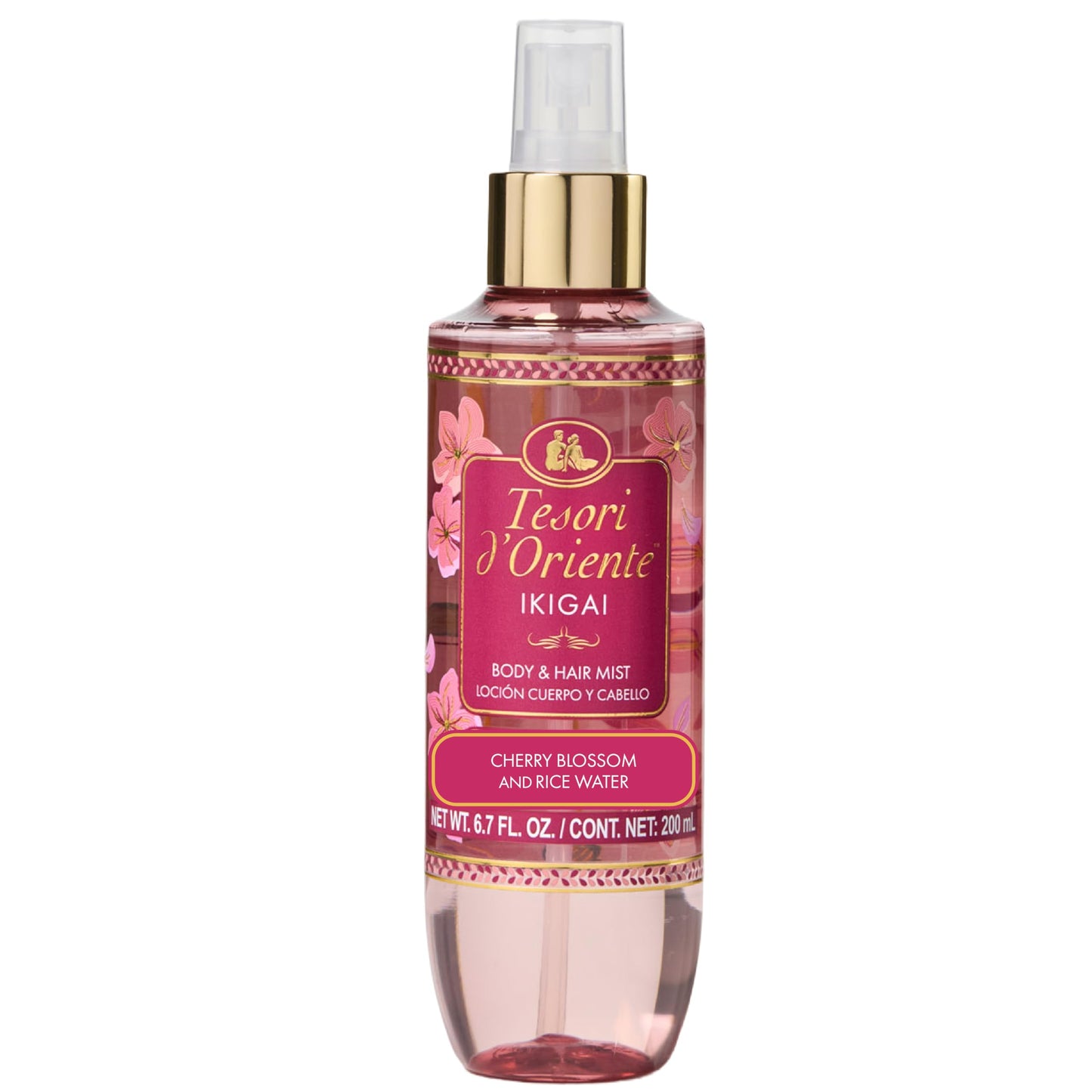 Tesori d’Oriente Ikigai Hair & Body Mist for Women & Men, 6.7 fl oz, Lightweight Floral Scent with Cherry Blossom & Rice Water, Refreshing, Layerable Fragrance for Skin & Hair