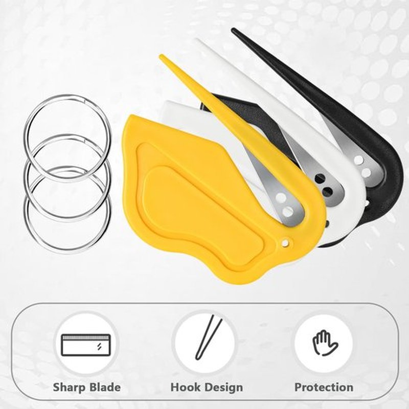 Foweroty Hair Accessories for Girls, Hair Ties for Little Girls, Band Cutter for Hair, Hair Tools, Letter Opener Envelope Slitter, Wrapping Paper Cutter, Black, White, Yellow 3 Pack