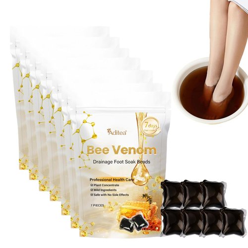 2025 New Bee Venom Drainage Foot Soak Beads,Body Detox Foot Soak Beads,Foot Soak Beads for All Ages (7Bag)
