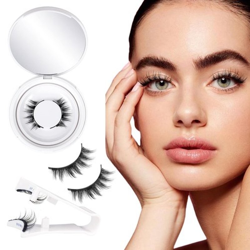 ALICE Reusable Magnetic Eyelashes without Eyeliner, No Glue Needed Magnetic Lashes Kit Natural Look 2 Pairs, Manga Magnetic Lashes with Magnets and Magnetic Lash Applicator Easy to Wear and Remove