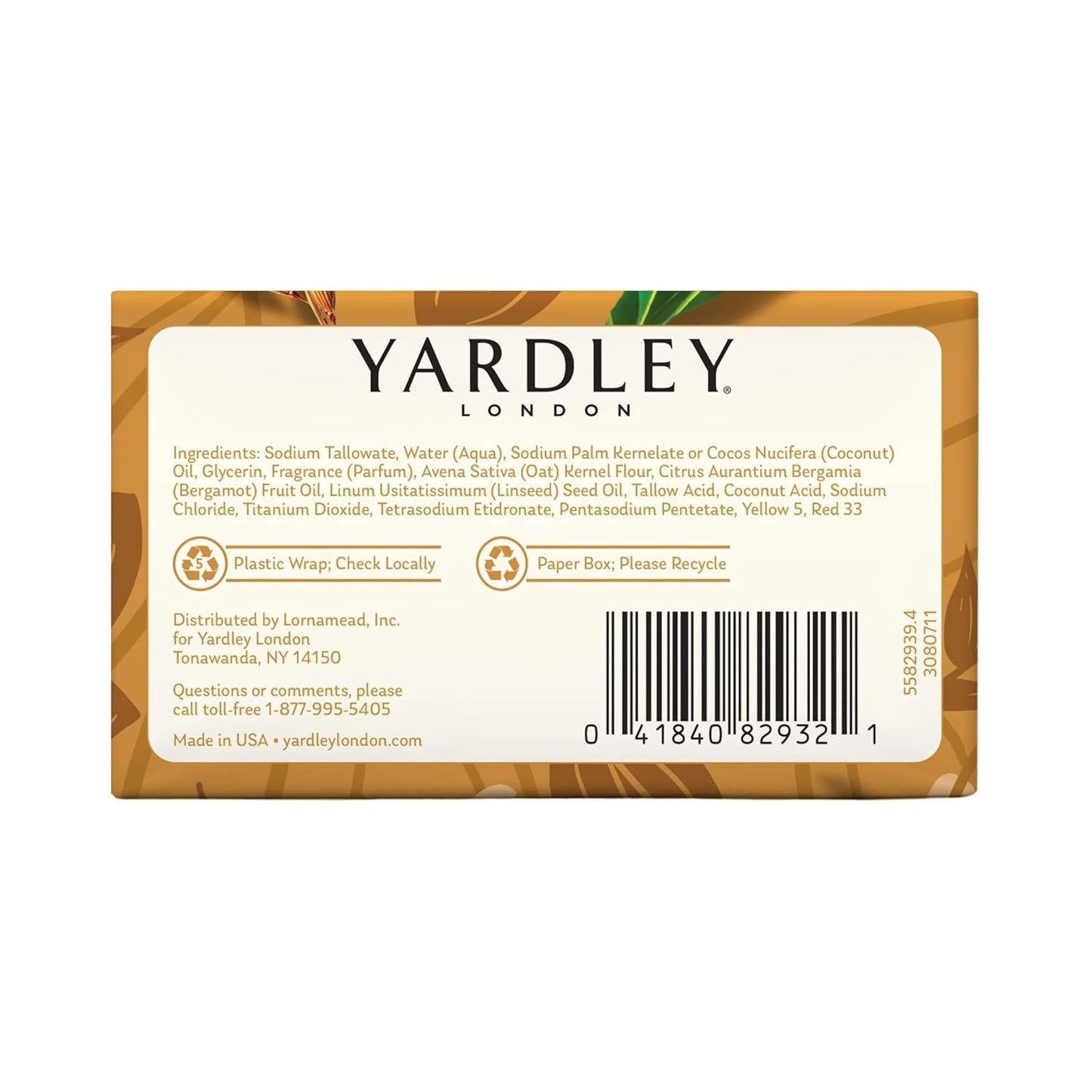 Yardley Oatmeal and Almond Naturally Moisturizing Bath Bar (Pack of 20)