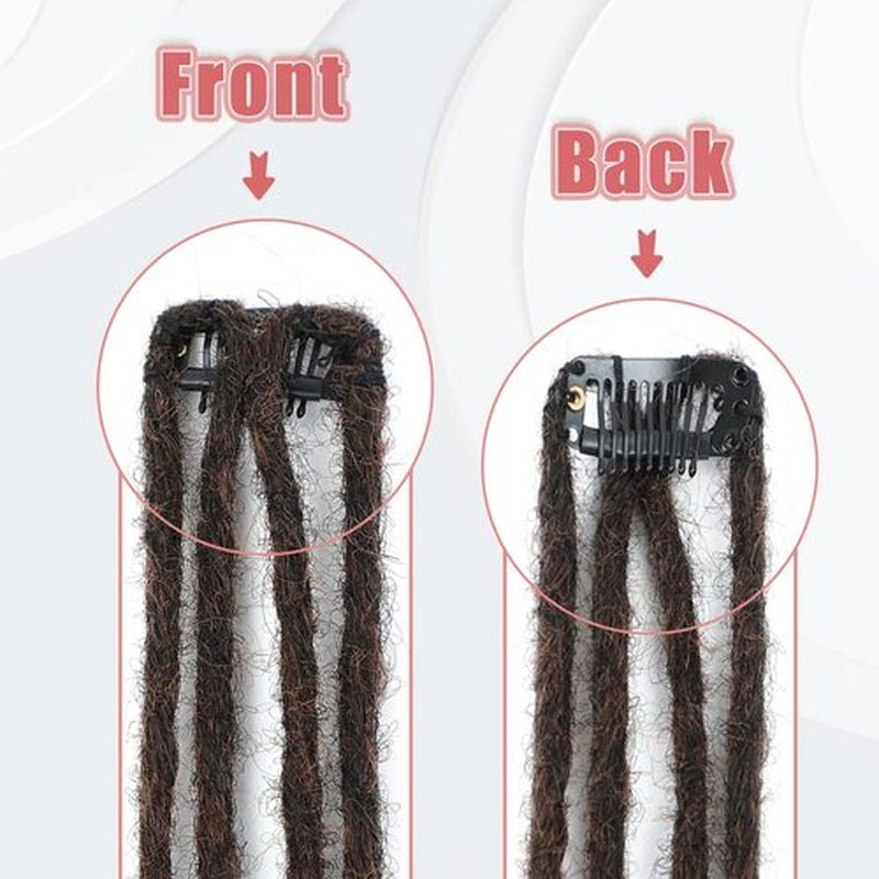 Ajsowju Boho Dreads Clip in Dreadlock Extension 5PCS 20 Strands Clip in Boho Dreadlock 24inches Thin Soft Dread Extenisons for Women (1B/30,Boho)