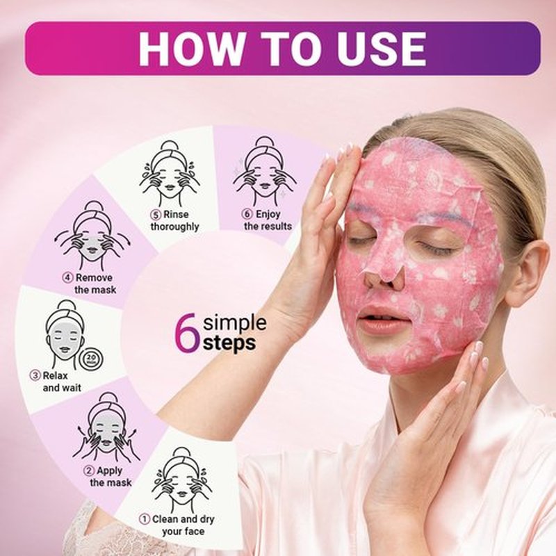 VIABEAUTY 12 Pack of Sheet Face Masks Skincare - Collagen Face Mask Sheets with Hyaluronic Acid, Vitamin C, Snail Mucin - Facial Sheet Mask for Hydrating, Rejuvenating, Moisturizing