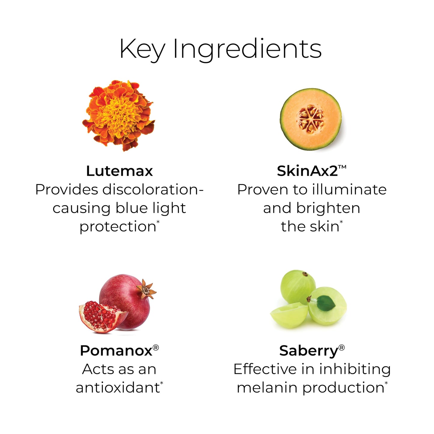 Hush & Hush Brighten+ Vitamin C Supplement for Even Skin Tone, with Saberry, Lutemax, Antioxidants & Botanical Extracts, Supports Radiant Looking Skin, Vegan Non-GMO, 60 Capsules