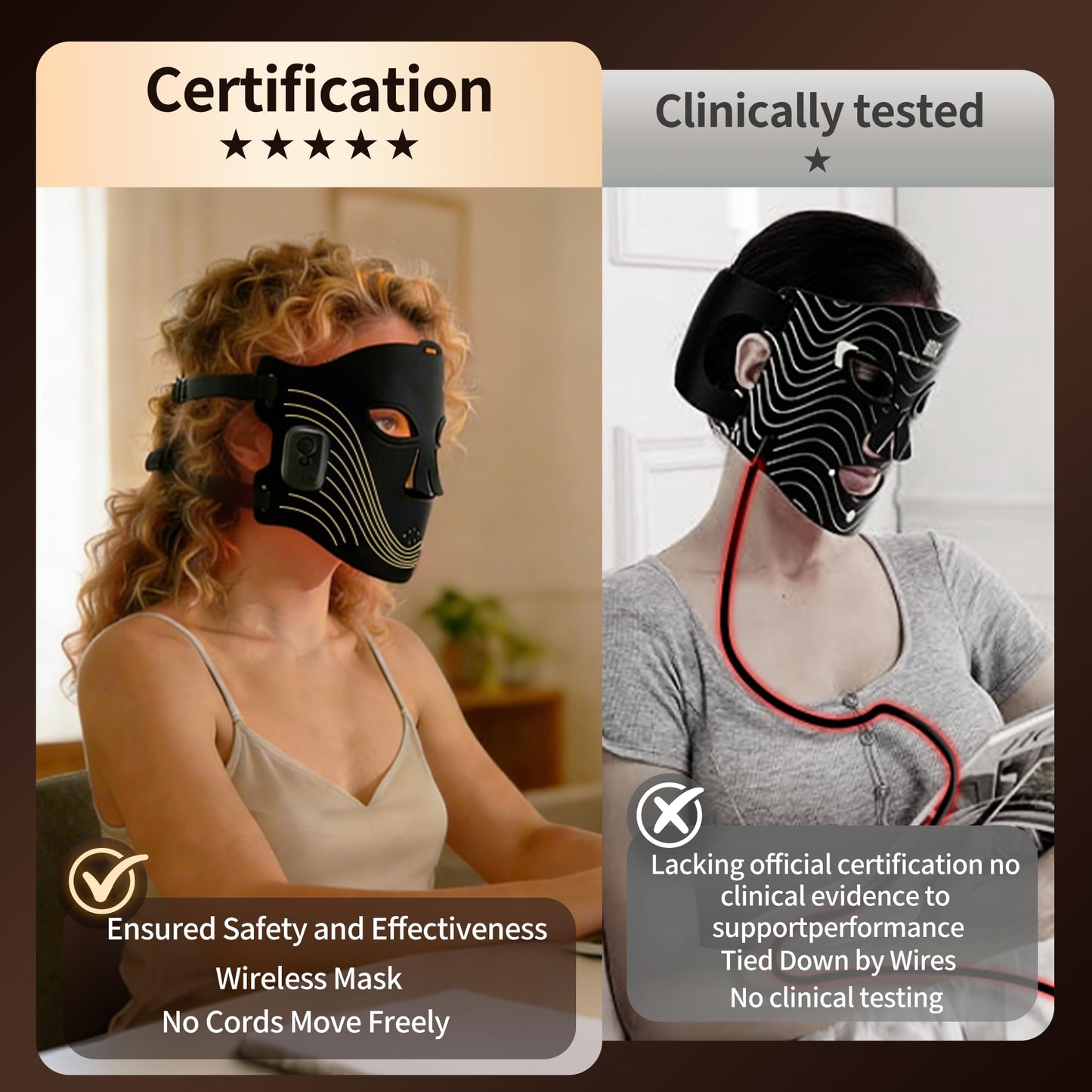 Red Light Therapy Mask for Face 4 Modes Cordless Led Face Mask Light Therapy with 2000mAh Rechargeable Remote LED Face Mask at Home& Travel