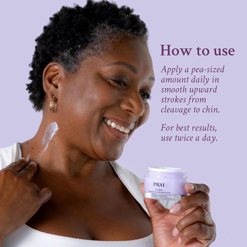 PRAI Neck Firming Cream - Boost Elasticity & Tighten Skin | Vegan, Cruelty-Free Formula with Hyaluronic Acid | 4 oz