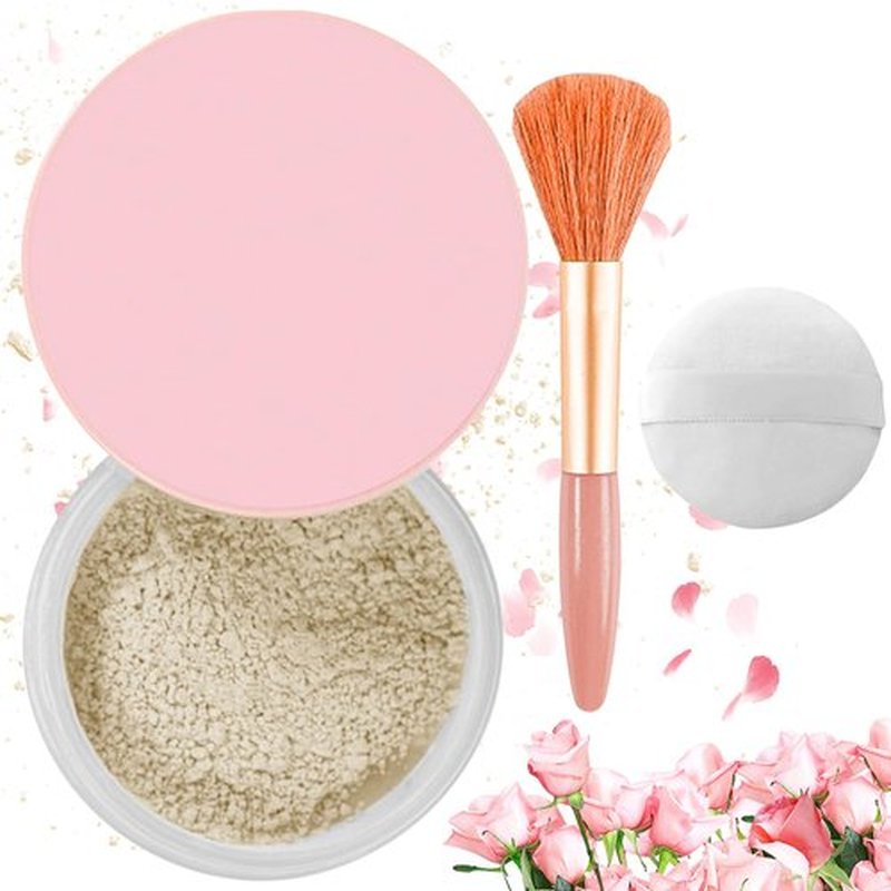 AlluraBeauty Blurring Powder,Blurring Setting Powder,Beauty Blurring Powder, Pink Setting Powder Makeup Waterproof,Pink Powder Loose Setting for All Skin Tones (White, A)