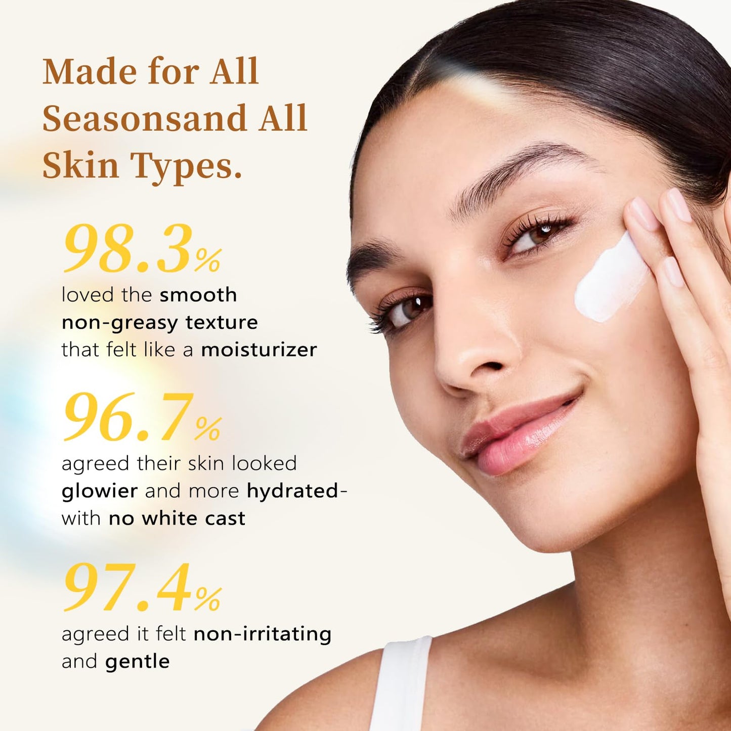 2026 NEW No Cast Just Glow Collagen Sunscreen | SPF 50 Broad Spectrum Face Sunscreen | Lightweight, Non-Sticky, Hydrating Formula | Peptide, Cica for Soothing & Glow | Korean Skincare