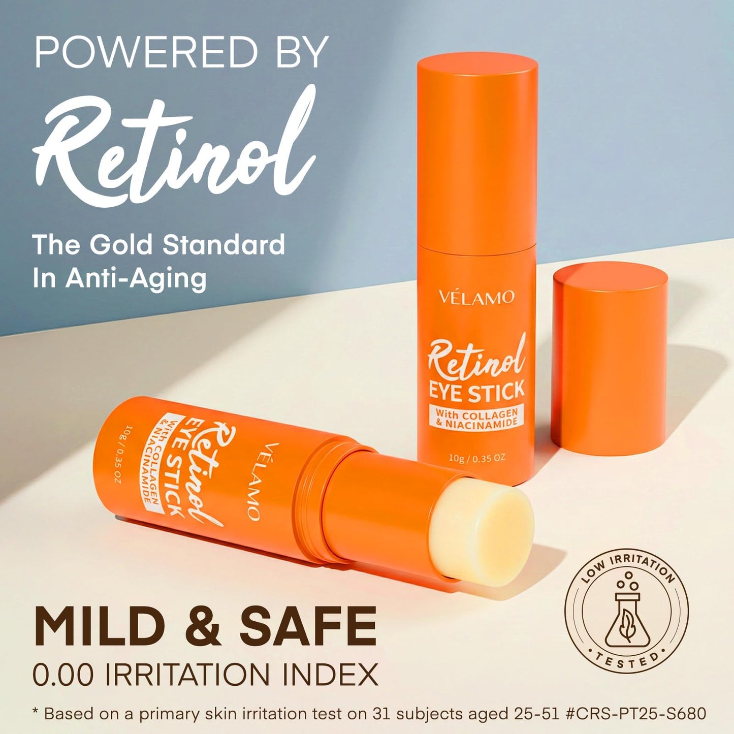 VELAMO ADVANCED Retinol Under Eye Balm Stick - Korean Eye Cream for Dark Circles, Puffiness, Eye Bags, Wrinkles & Fine Lines - 8-IN-1 Formula with Collagen, Niacinamide, Peptides & Hyaluronic Acid