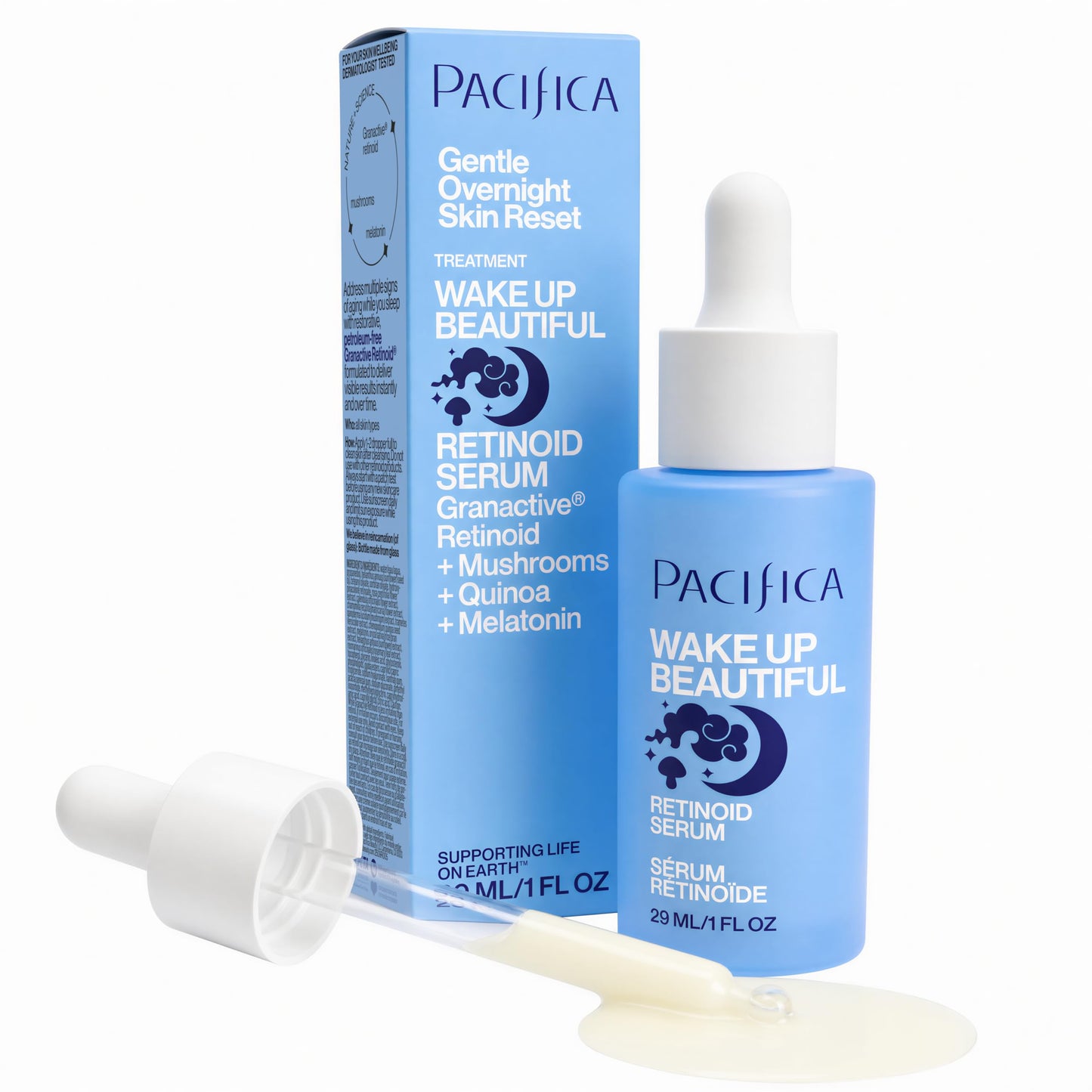 Pacifica Retinol Serum for Face - Wake Up Beautiful Retinoid Night Face Serum - Anti-Aging Skin Care & Skin Brightening - Retinol, Collagen & Antioxidants Vegan & Cruelty-Free Dermatologist Tested