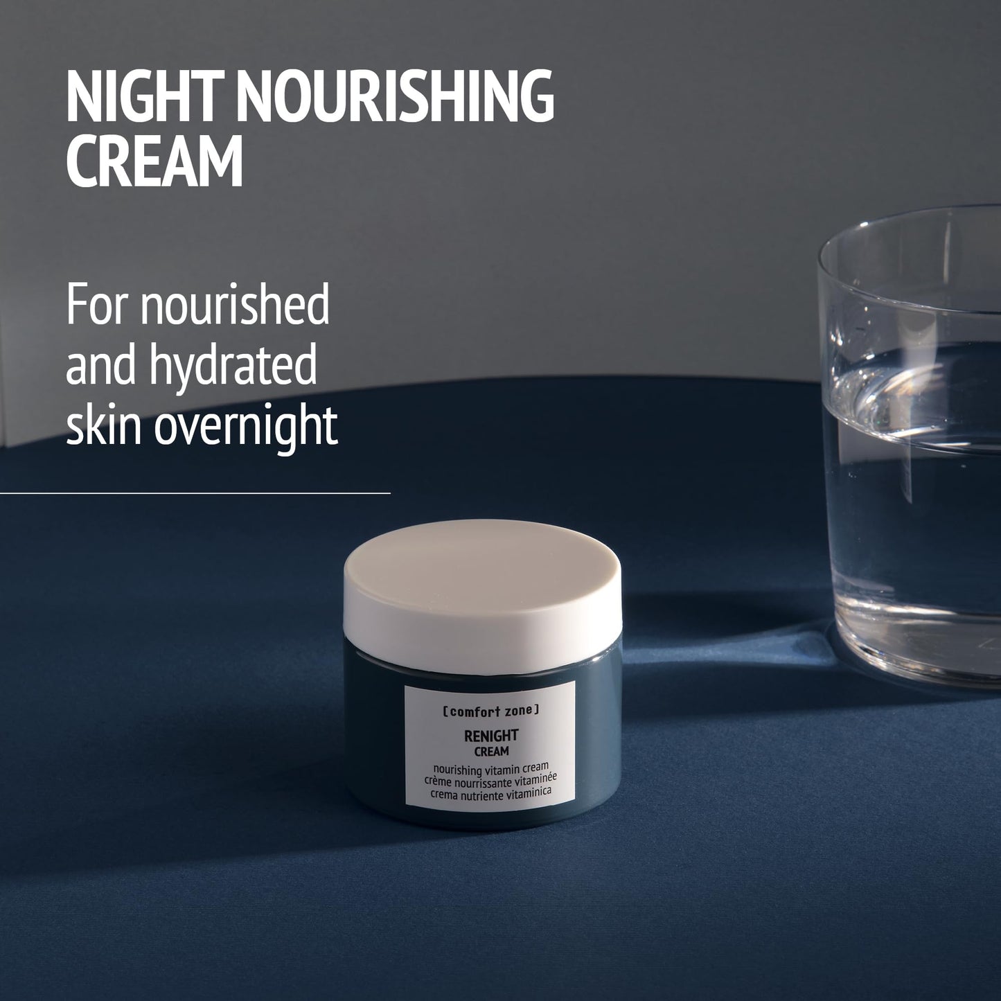 [ comfort zone ] Renight Nourishing Vitamin Cream, Night Treatment, Antioxidant, Softens, Relaxes, Certified Organic Goji Berry, Macadamia Oil, Hyaluronic Acid, Dry & Stressed Skin, 2.03 Fl Oz