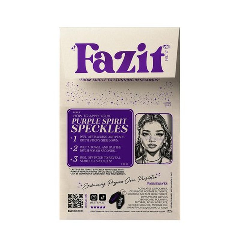 Fazit Makeup Patches - Face Makeup Patches - Beauty Face Makeup - Purple Speckles - Waterproof Purple Speckles - Temporary Face Purple Speckles For Women - 6 count