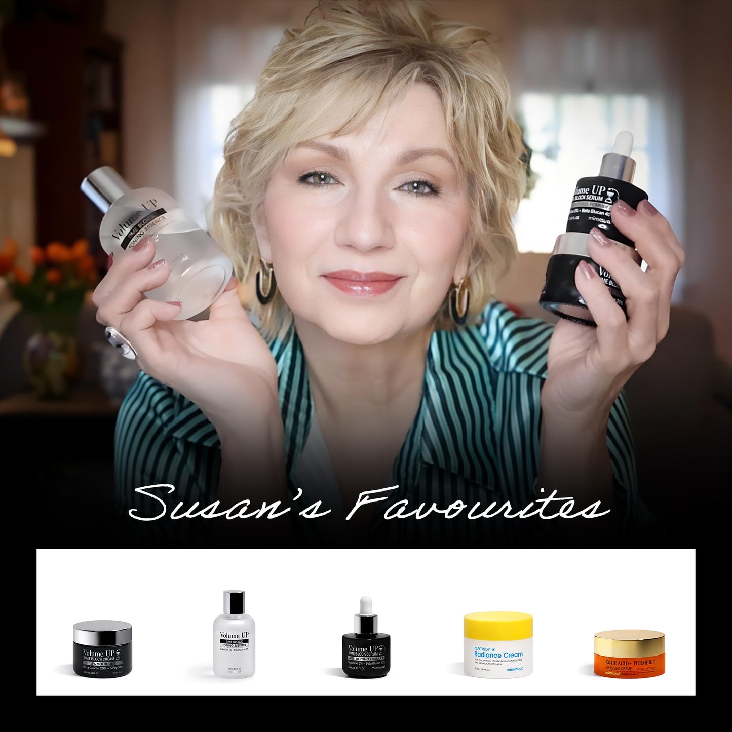 mimmua! Mature Skincare Ritual | Volufiline Serum + NAD Radiance Cream + Kojic & Turmeric Cleansing Cream