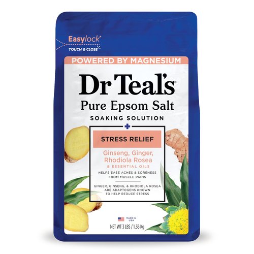 Dr Teal's Epsom Salt Magnesium Soak, Stress Relief with Essential Oils, 3lbs