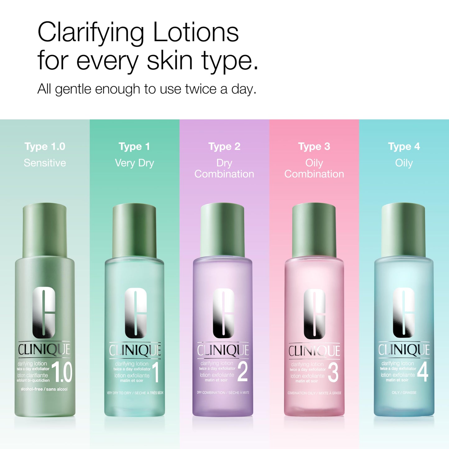 Clinique Clarifying Lotion 1.0 | Gentle Exfoliator For Sensitive Skin | Face Toner With Witch Hazel + Salicylic Acid | Alcohol Free | Step 2 in 3-Step Skin Care Routine, 13.5 Fl Oz