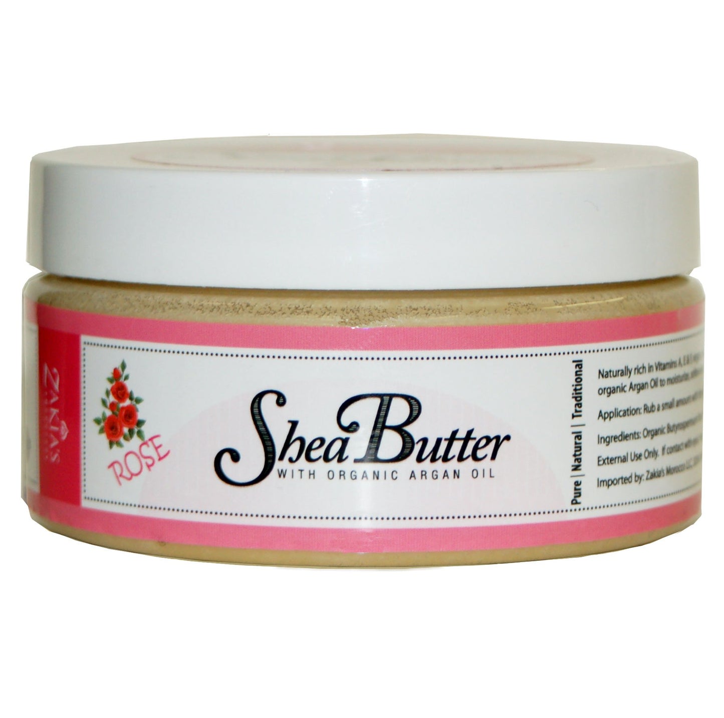 Zakia's Morocco Argan Oil Shea Butter - 8 oz - Rose Scent from