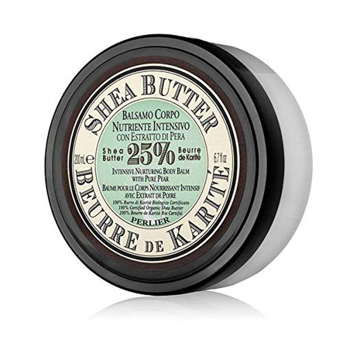 Perlier Shea Butter Body Balm with Pure Pear - Nourishing Moisturizer, 6.7 fl. oz.