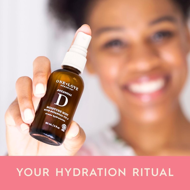 One Love Organics Botanical D Moisture Mist - Hydrating Face Toner with Vitamin D | Certified Organic, 2 oz