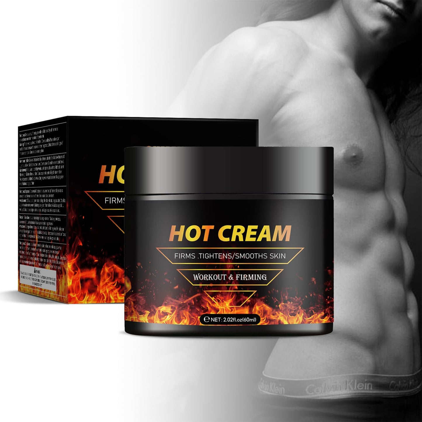 Hot Sweat Cream，Belly Fat Burning Cream，Exercise Fat Burning Enhancer，Burns Cellulite on Thighs，Legs，Abdomen and Buttocks for Men and Women，2.02 Fl Oz