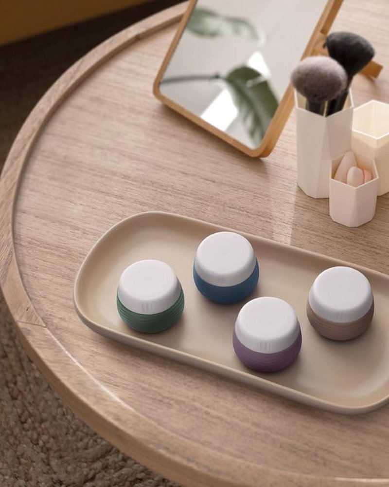 Yinke Travel Containers for Toiletries, Silicone Cream Jars, TSA Approved Travel Size Containers, Leak-proof Travel Essentials/Accessories with Lid for Cosmetic Face Body Cream(4 Pack), Purple