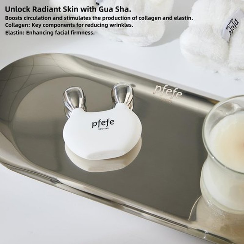 Stainless Steel Rabbit Gua Sha & Face Roller, Cryo Rabbit Massager for Esthetician Supplies, Facial Roller for Puffiness, Wrinkles, Dark Circles