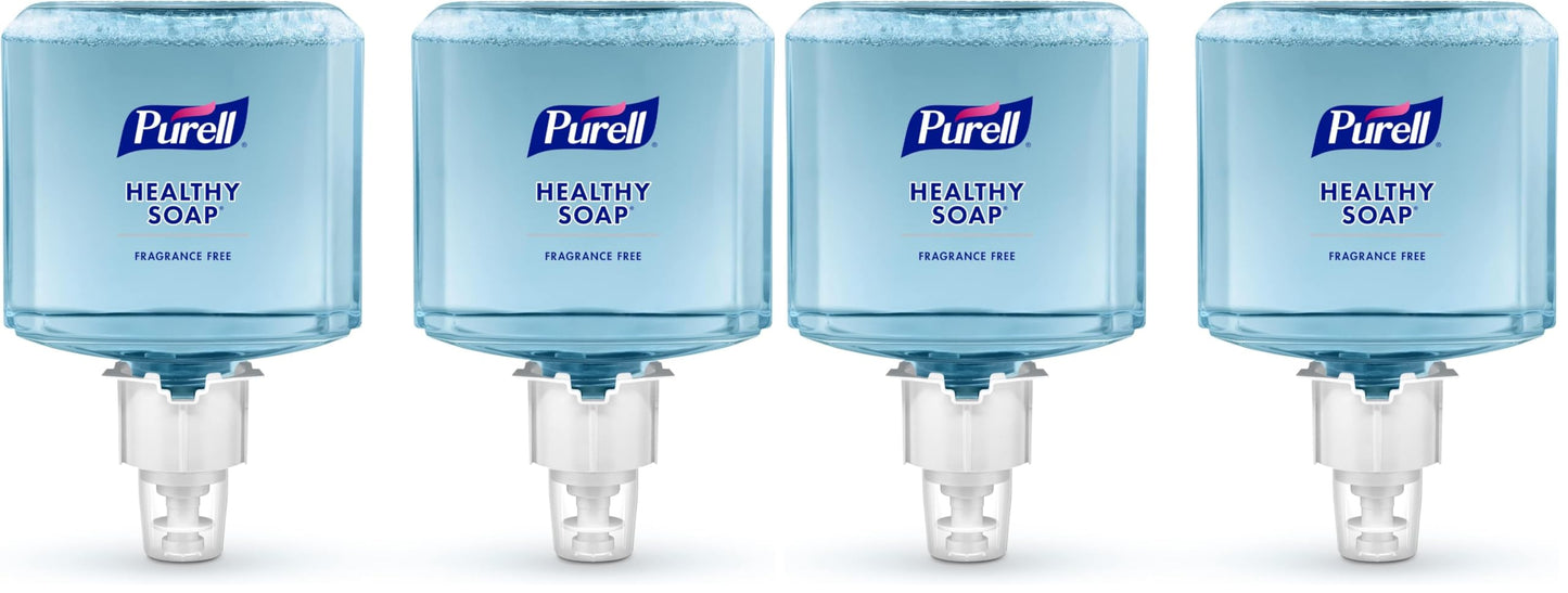 Purell Brand HEALTHY SOAP Gentle & Free Foam,Fragrance Free,1200 mL Hand Soap Refill ES4 Manual-Soap Dispenser - 5072-02 - Manufactured by GOJO,Inc.,(Pack of 4)