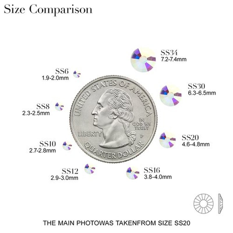 Novani 3000 Pieces Flatback Rhinestones Glass Round Gems AB Crystals for Nail Art DIY Crafts Clothes Shoes,SS6,1.9-2.0mm